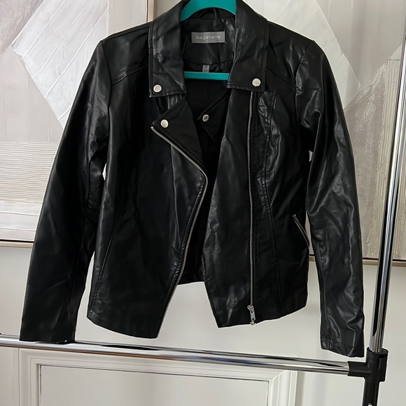 Womens faux leather biker style jacket - Picture 1 of 5